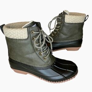 Megellan Women's Outdoor Olive and Black Winter Duck Boots